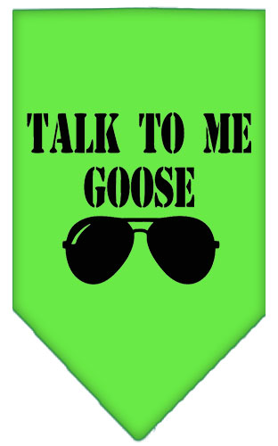 Talk to me Goose Screen Print Pet Bandana Lime Green Small